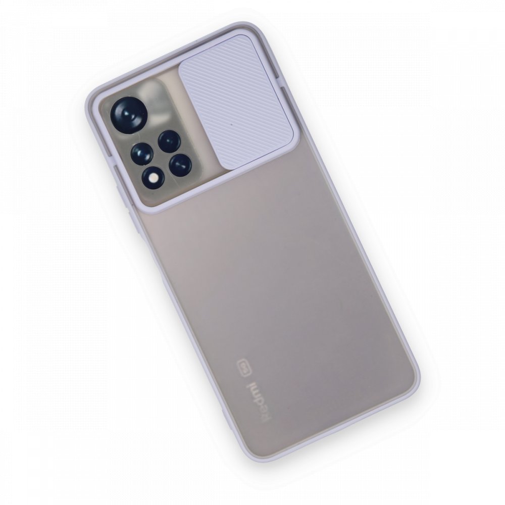 Newface Xiaomi Poco M4 Pro 5G Kılıf Palm Buzlu Kamera Sürgülü Silikon - Lila
