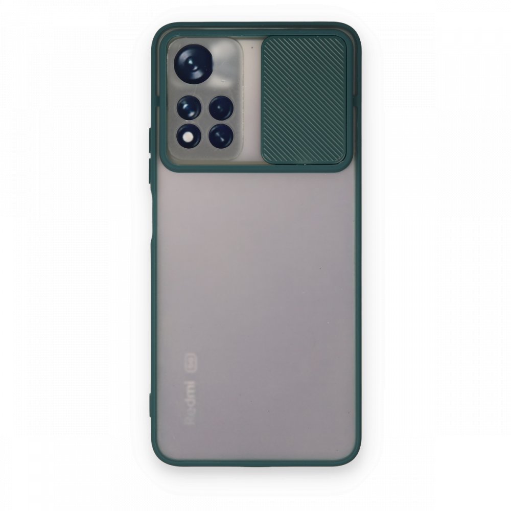 Newface Xiaomi Poco M4 Pro 5G Kılıf Palm Buzlu Kamera Sürgülü Silikon - Yeşil