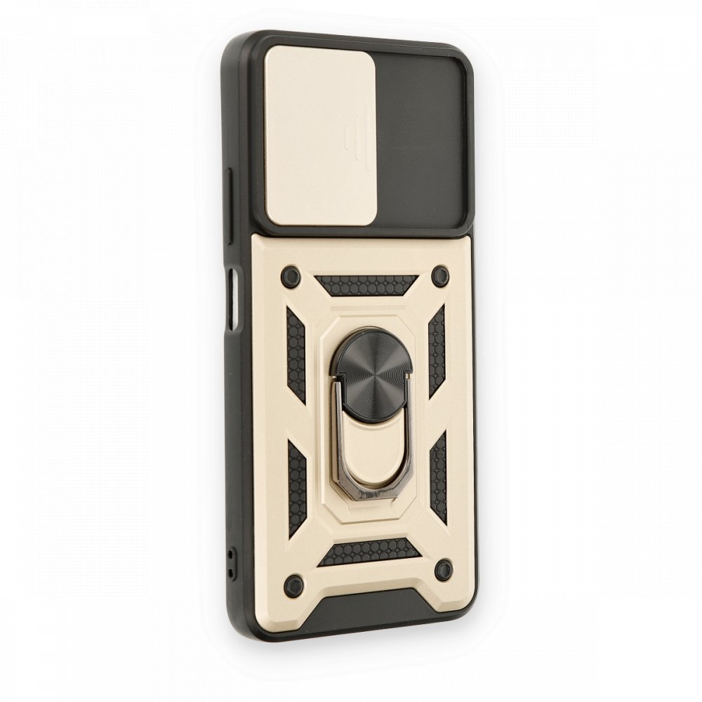 Newface Xiaomi Redmi Note 11T Kılıf Pars Lens Yüzüklü Silikon - Gold