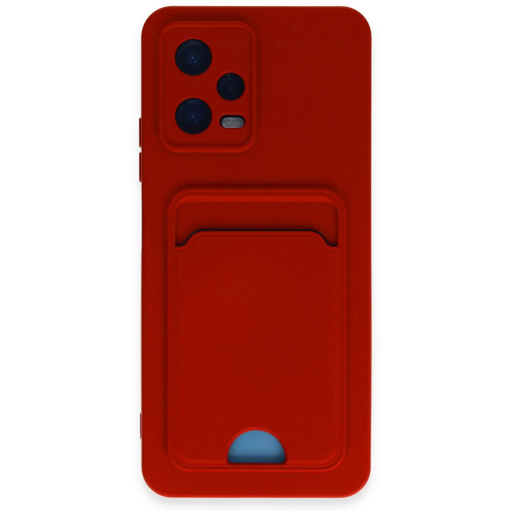 Newface Xiaomi Redmi Note 12 4G Kılıf Kelvin Kartvizitli Silikon - Kırmızı