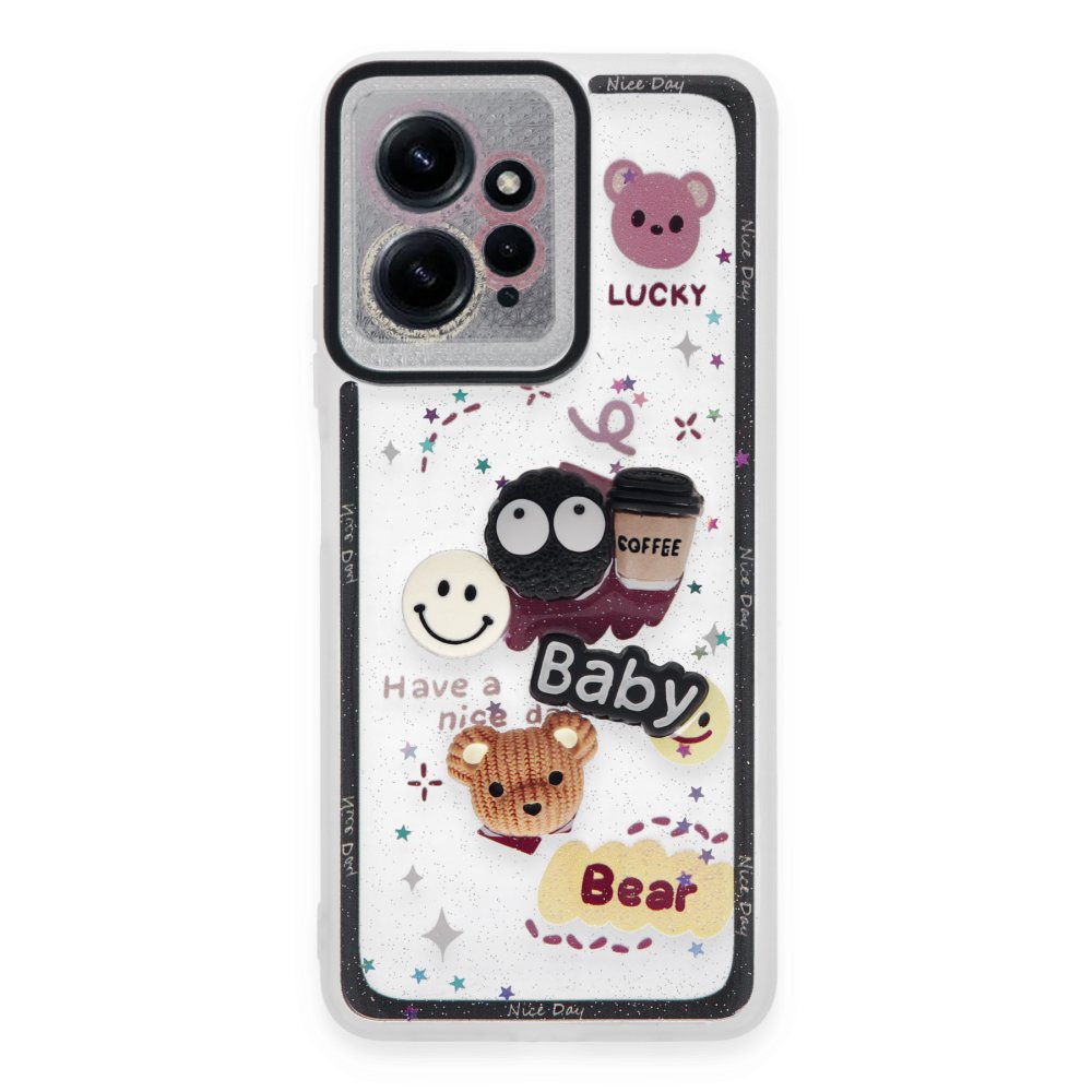 Newface Xiaomi Redmi Note 12 4G Kılıf Sweet Desenli Silikon Kapak - Sarı