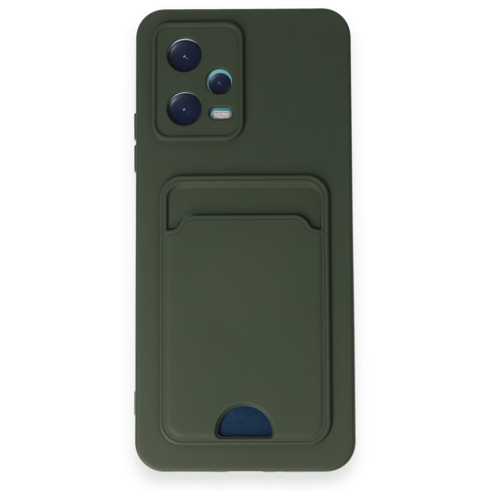 Newface Xiaomi Redmi Note 12 5G Kılıf Kelvin Kartvizitli Silikon - Koyu Yeşil