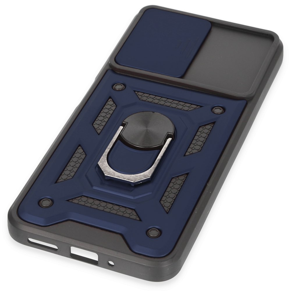 Newface Xiaomi Redmi Note 12 5G Kılıf Pars Lens Yüzüklü Silikon - Lacivert