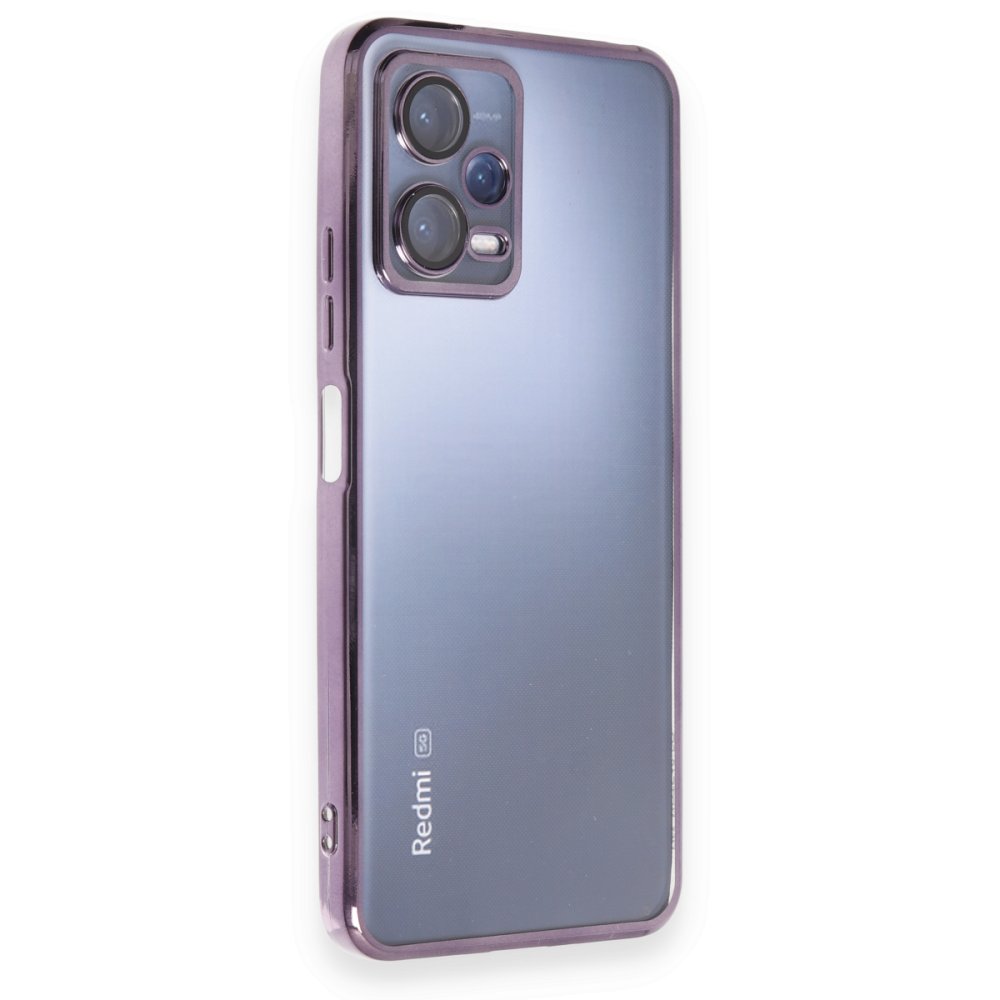 Newface Xiaomi Redmi Note 12 5G Kılıf Razer Lensli Silikon - Mor