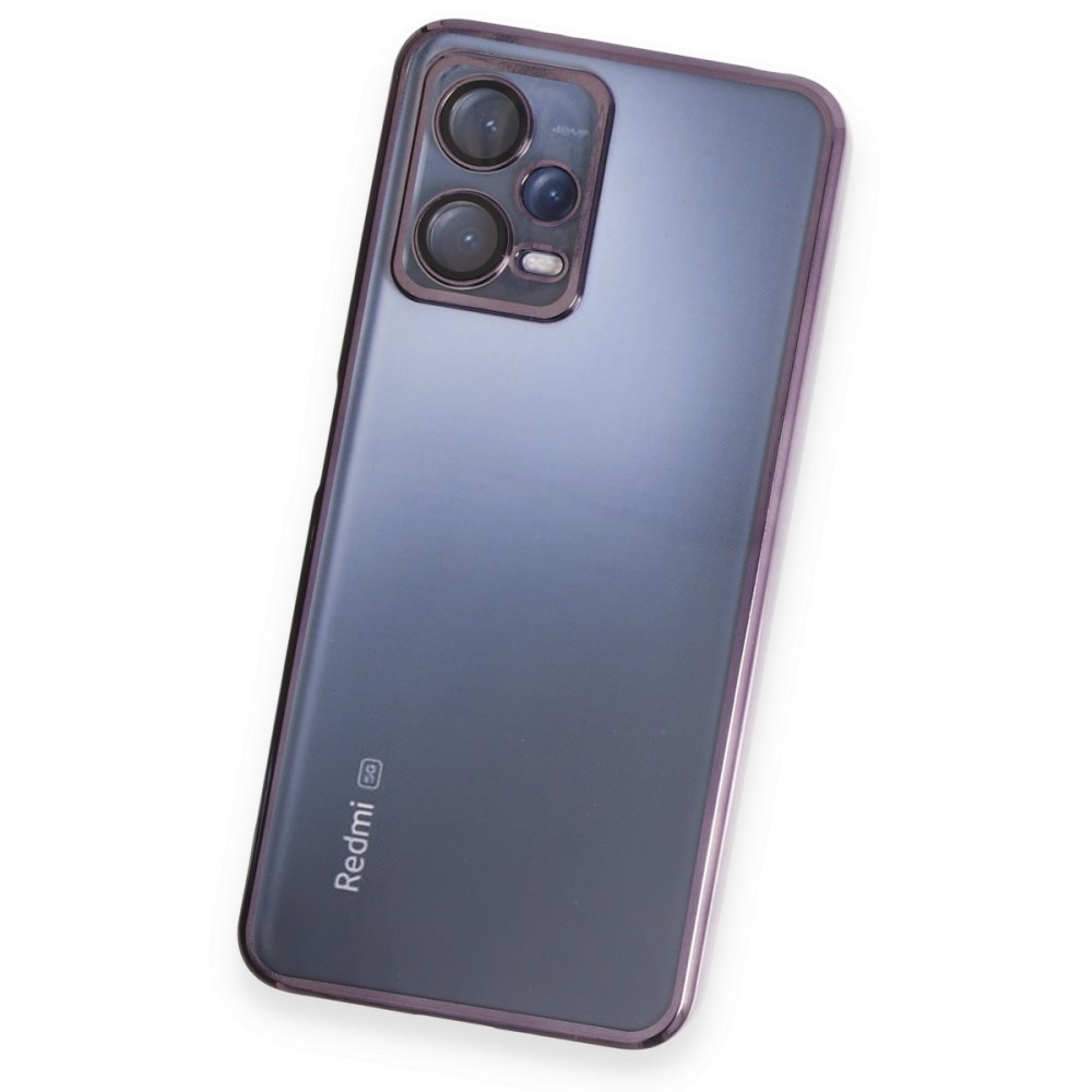 Newface Xiaomi Redmi Note 12 5G Kılıf Razer Lensli Silikon - Mor