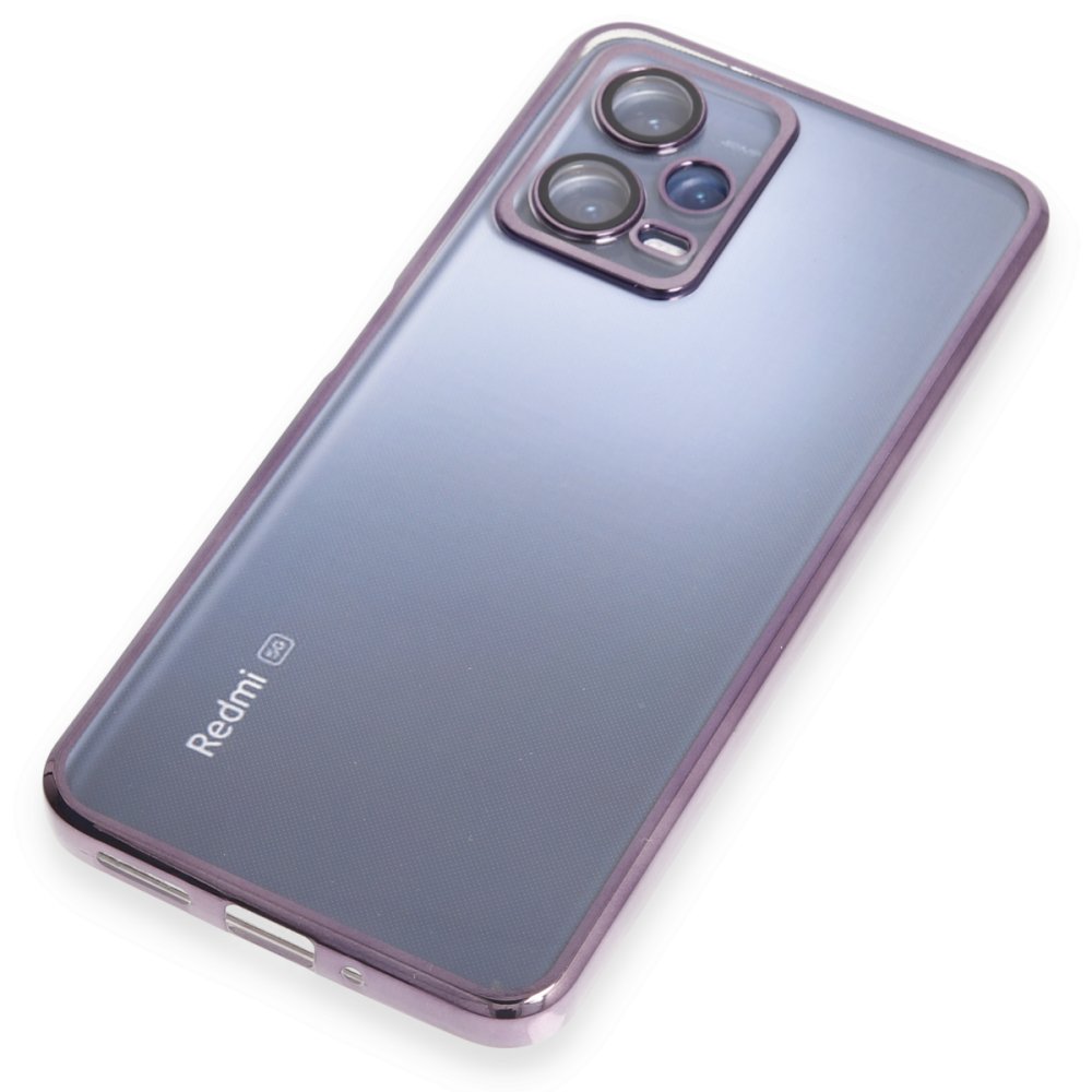 Newface Xiaomi Redmi Note 12 5G Kılıf Razer Lensli Silikon - Mor