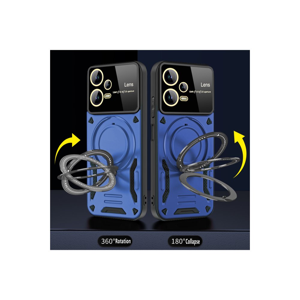 Newface Xiaomi Redmi Note 12 Pro 5G Kılıf Joy Lens Standlı Kapak - Lacivert