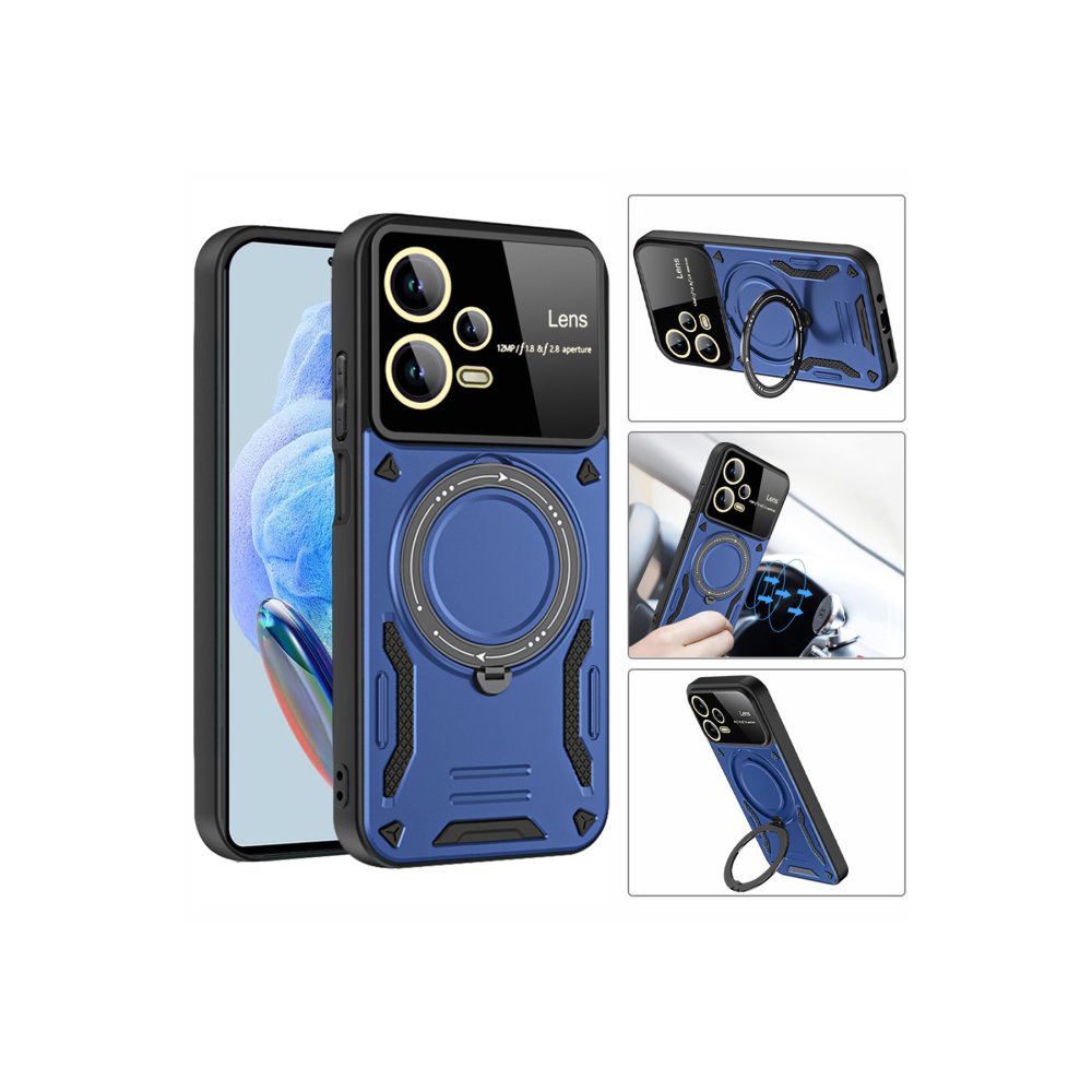 Newface Xiaomi Redmi Note 12 Pro 5G Kılıf Joy Lens Standlı Kapak - Lacivert