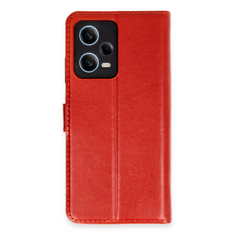 Newface Xiaomi Redmi Note 12 Pro 5G Kılıf Trend S Plus Kapaklı Kılıf - Kırmızı