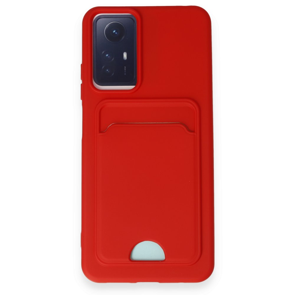 Newface Xiaomi Redmi Note 12S Kılıf Kelvin Kartvizitli Silikon - Kırmızı