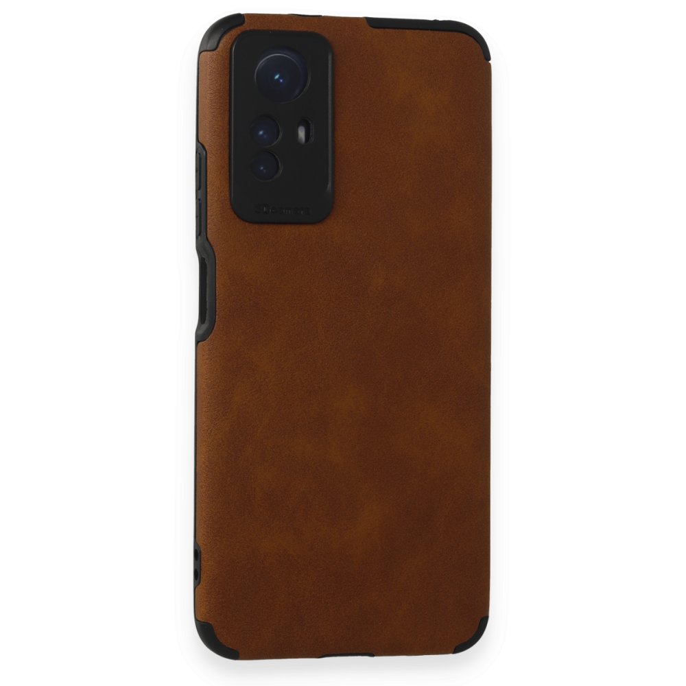 Newface Xiaomi Redmi Note 12S Kılıf Loop Deri Silikon - Kahverengi