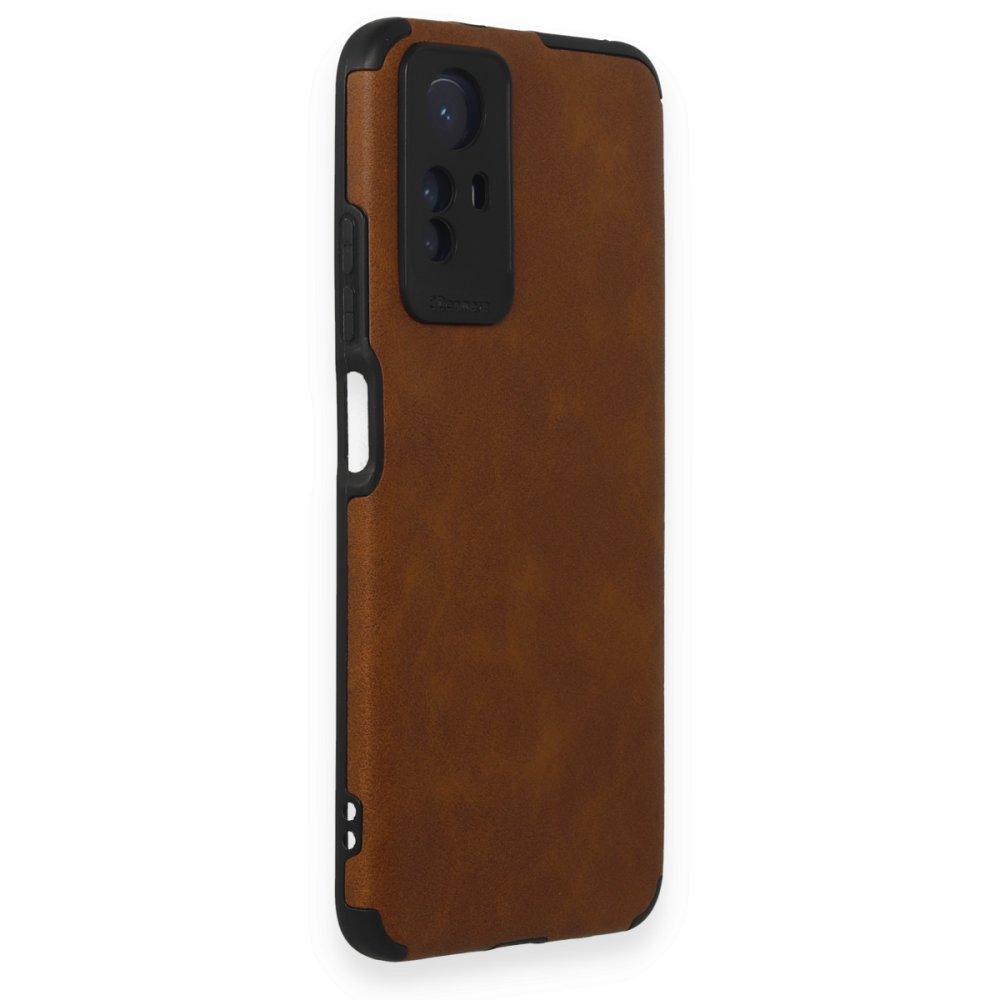 Newface Xiaomi Redmi Note 12S Kılıf Loop Deri Silikon - Kahverengi