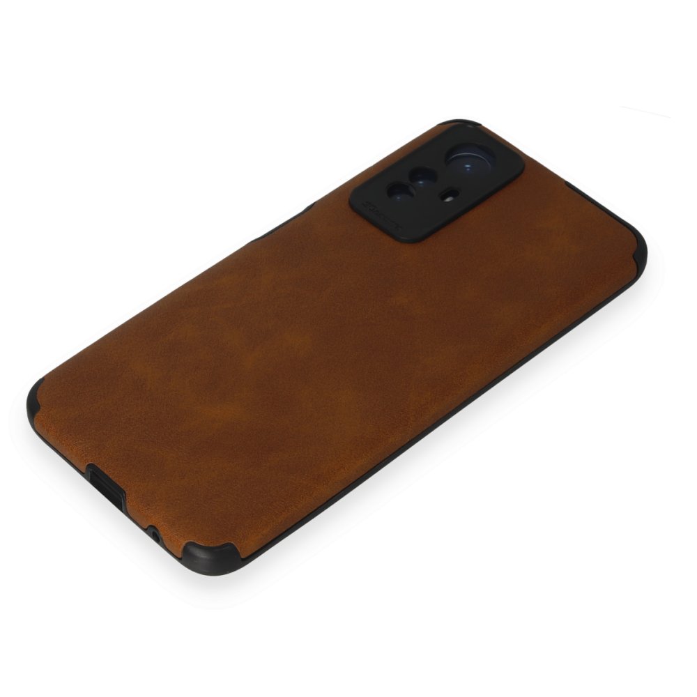 Newface Xiaomi Redmi Note 12S Kılıf Loop Deri Silikon - Kahverengi