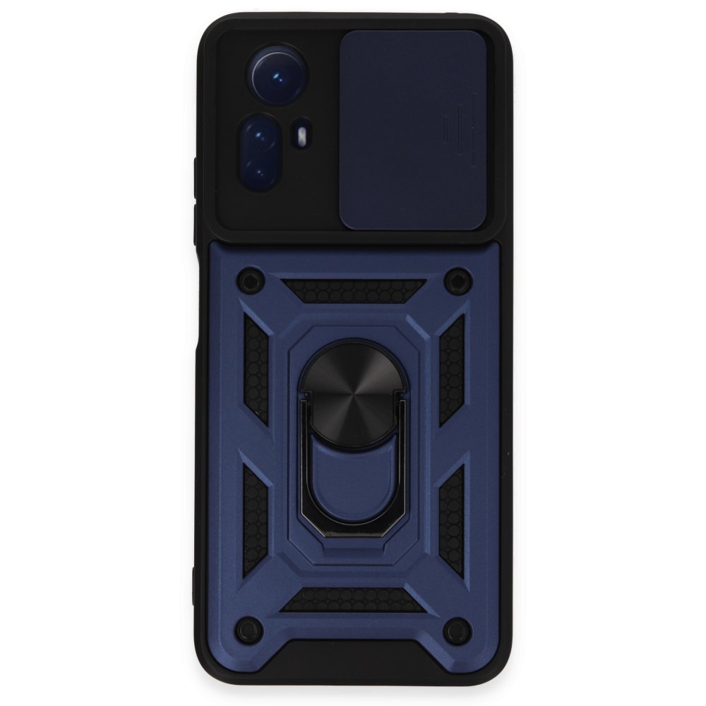 Newface Xiaomi Redmi Note 12S Kılıf Pars Lens Yüzüklü Silikon - Lacivert