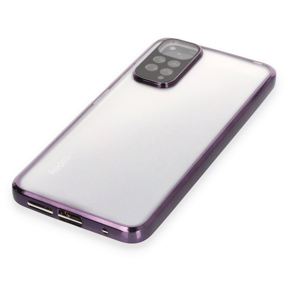 Newface Xiaomi Redmi Note 12S Kılıf Razer Lensli Silikon - Mor