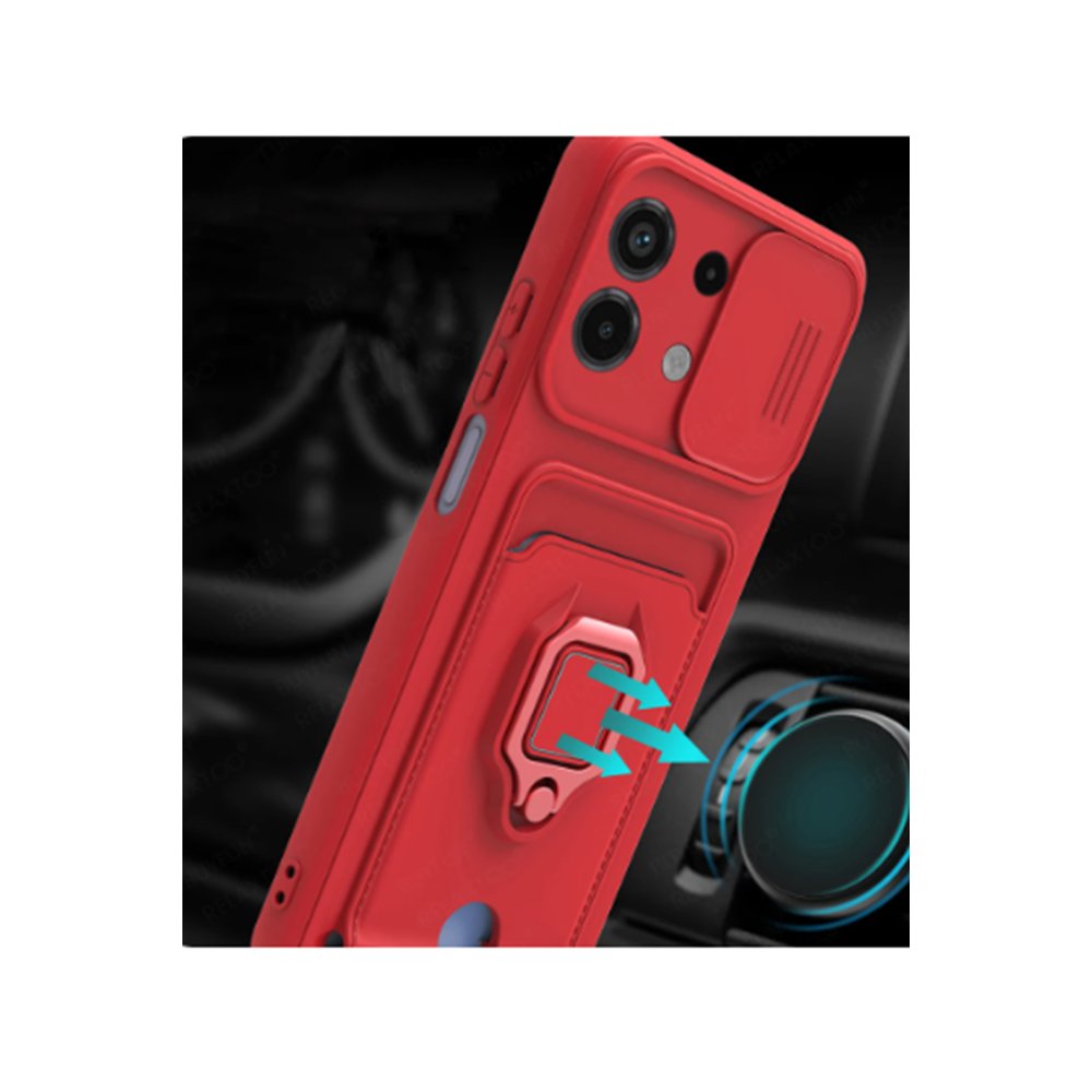 Newface Xiaomi Redmi Note 13 4G Kılıf Zuma Kartvizitli Yüzüklü Silikon - Lacivert