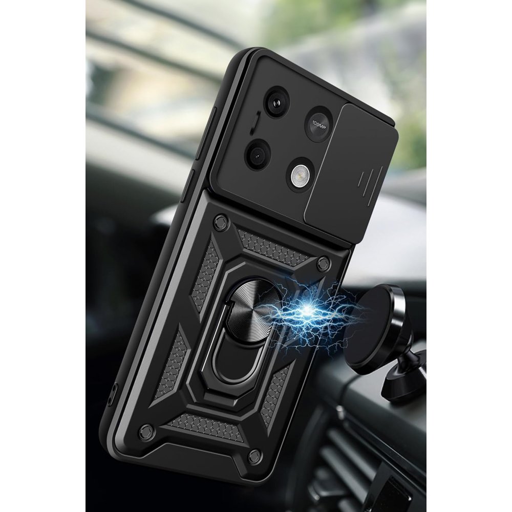 Newface Xiaomi Redmi Note 13 5G Kılıf Pars Lens Yüzüklü Silikon - Yeşil
