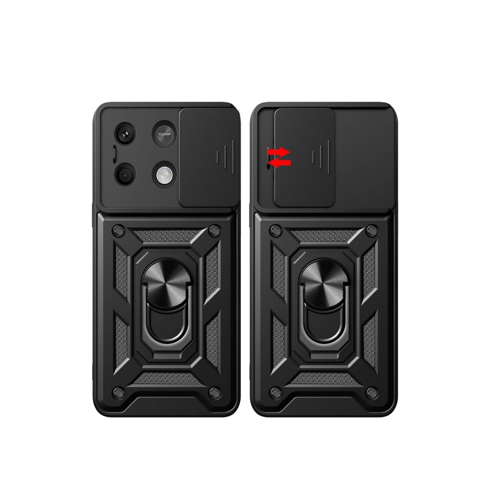 Newface Xiaomi Redmi Note 13 5G Kılıf Pars Lens Yüzüklü Silikon - Yeşil