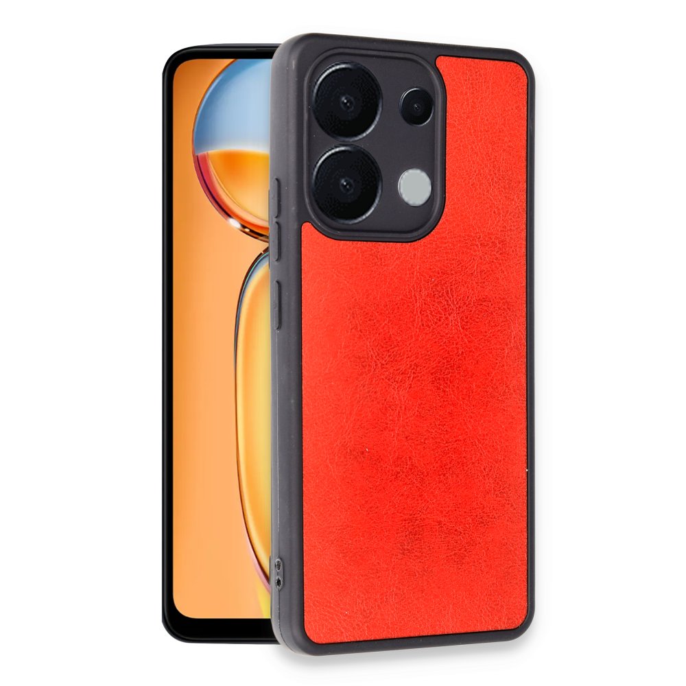 Newface Xiaomi Redmi Note 13 Pro 5G Kılıf Aras Deri Kapak - Kırmızı