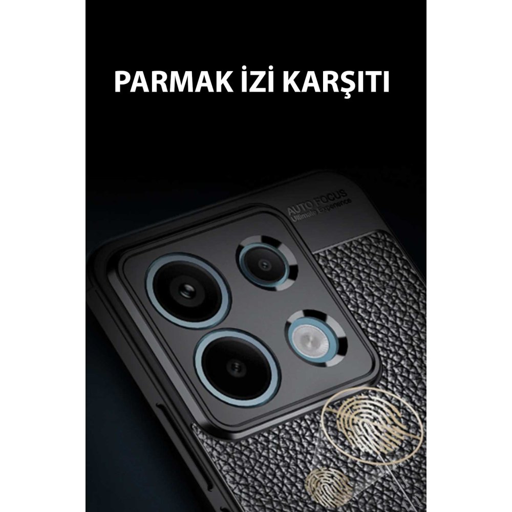 Newface Xiaomi Redmi Note 13 Pro 5G Kılıf Focus Derili Silikon - Siyah