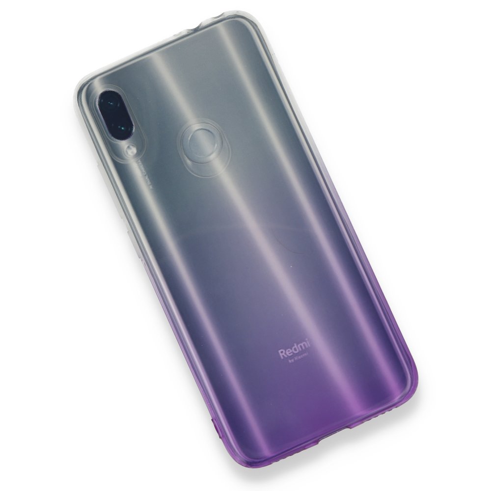 Newface Xiaomi Redmi Note 7 Kılıf Lüx Çift Renkli Silikon - Mor