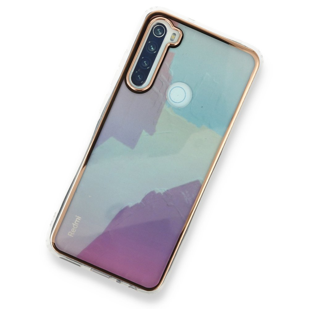 Newface Xiaomi Redmi Note 8 Kılıf Çiçekli Silikon - Buz Mavi