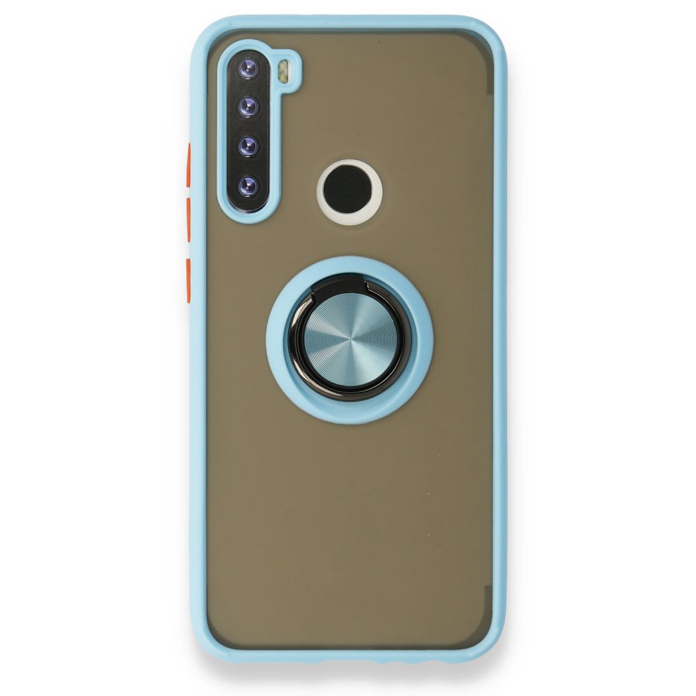 Newface Xiaomi Redmi Note 8 Kılıf Montreal Yüzüklü Silikon Kapak - Buz Mavi