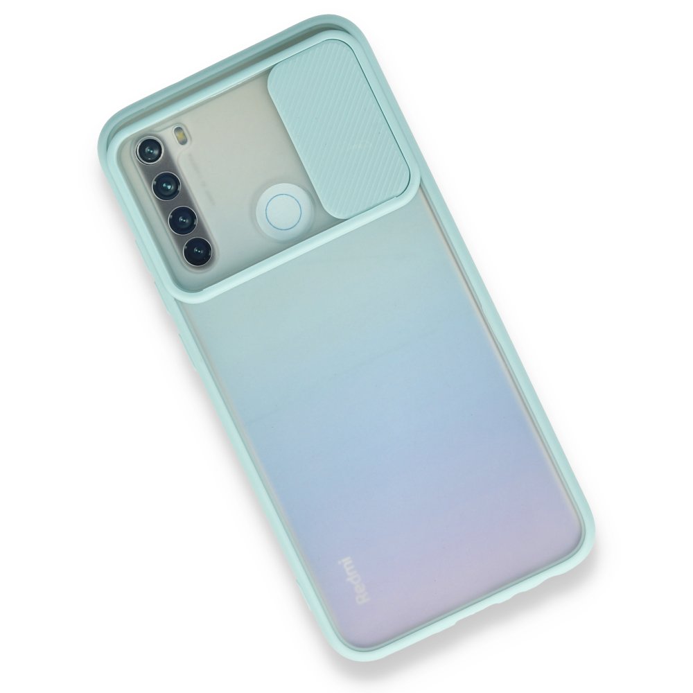 Newface Xiaomi Redmi Note 8 Kılıf Palm Buzlu Kamera Sürgülü Silikon - Turkuaz