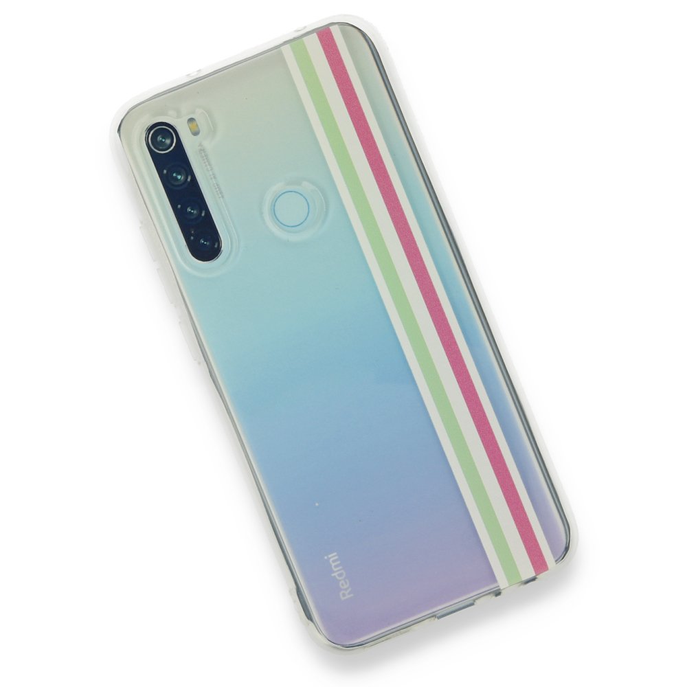 Newface Xiaomi Redmi Note 8 Kılıf Prime Silikon - Yeşil-Pembe