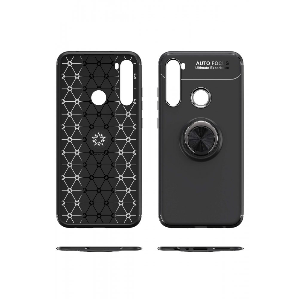 Newface Xiaomi Redmi Note 8 Kılıf Range Yüzüklü Silikon - Siyah