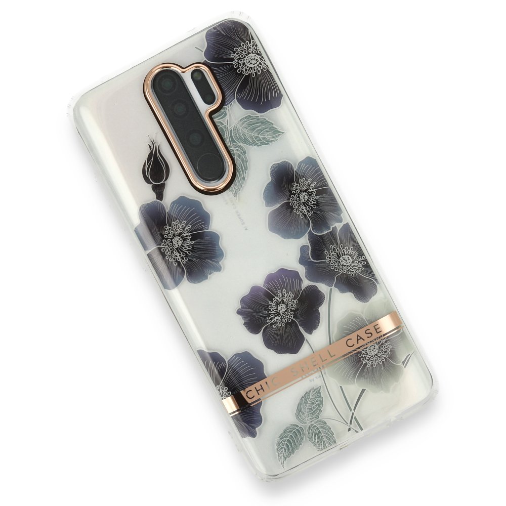 Newface Xiaomi Redmi Note 8 Pro Kılıf Çiçekli Silikon - Mor