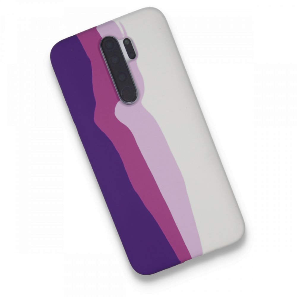 Newface Xiaomi Redmi Note 8 Pro Kılıf Ebruli Lansman Silikon - Mor-Beyaz