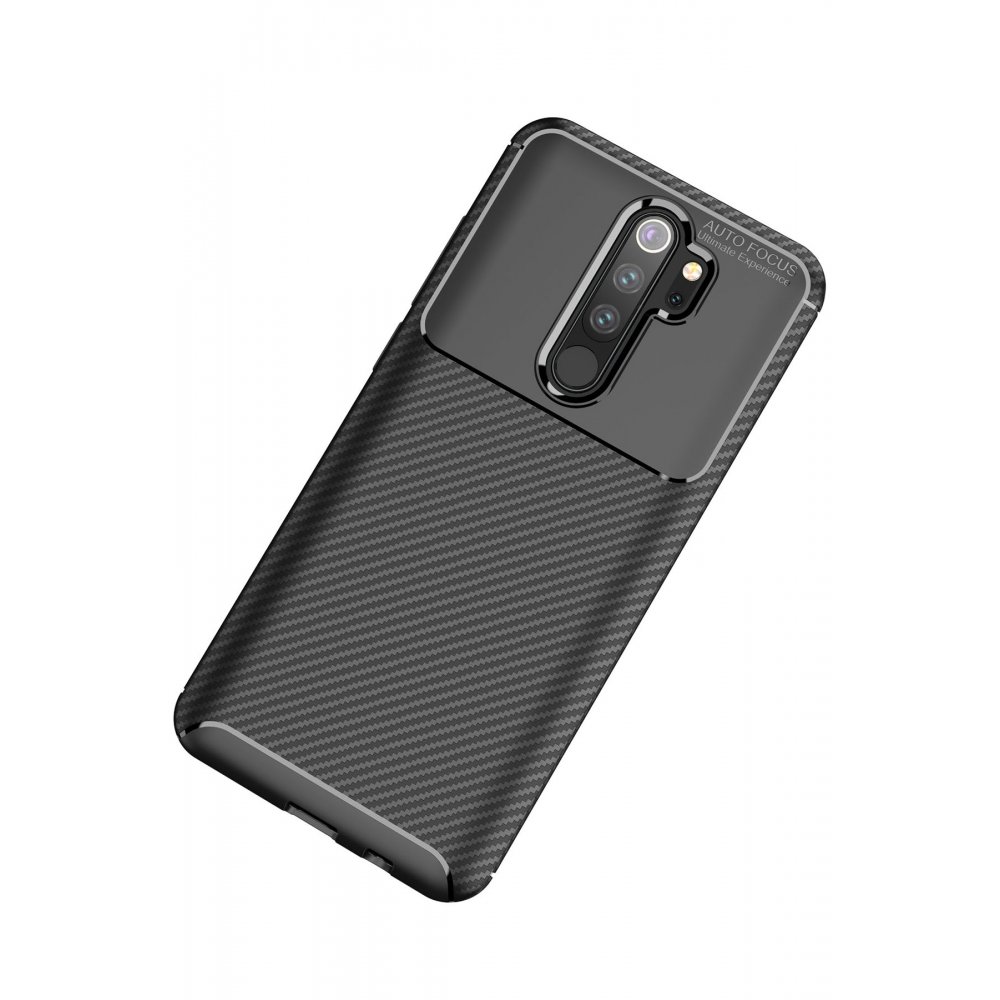 Newface Xiaomi Redmi Note 8 Pro Kılıf Auto Focus Karbon Kapak - Siyah