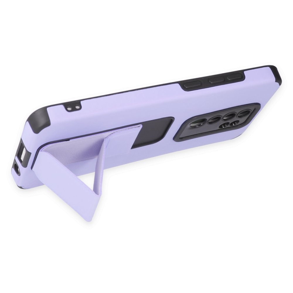 Newface Xiaomi Redmi Note 8 Pro Kılıf Mega Standlı Silikon - Lila