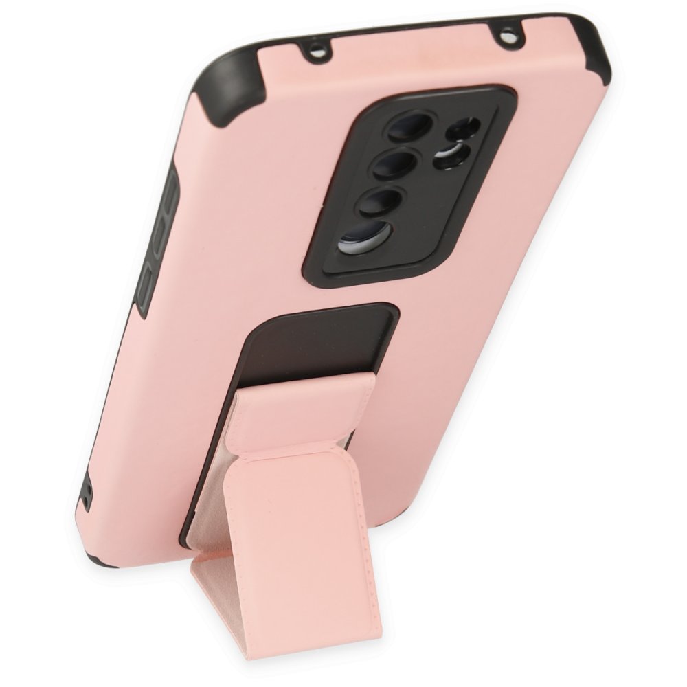 Newface Xiaomi Redmi Note 8 Pro Kılıf Mega Standlı Silikon - Pudra