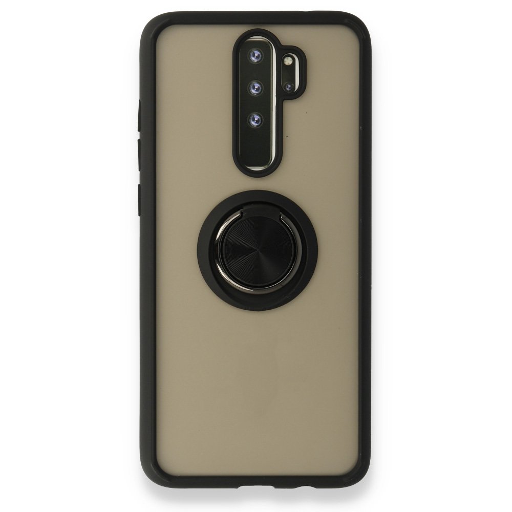 Newface Xiaomi Redmi Note 8 Pro Kılıf Montreal Yüzüklü Silikon Kapak - Siyah