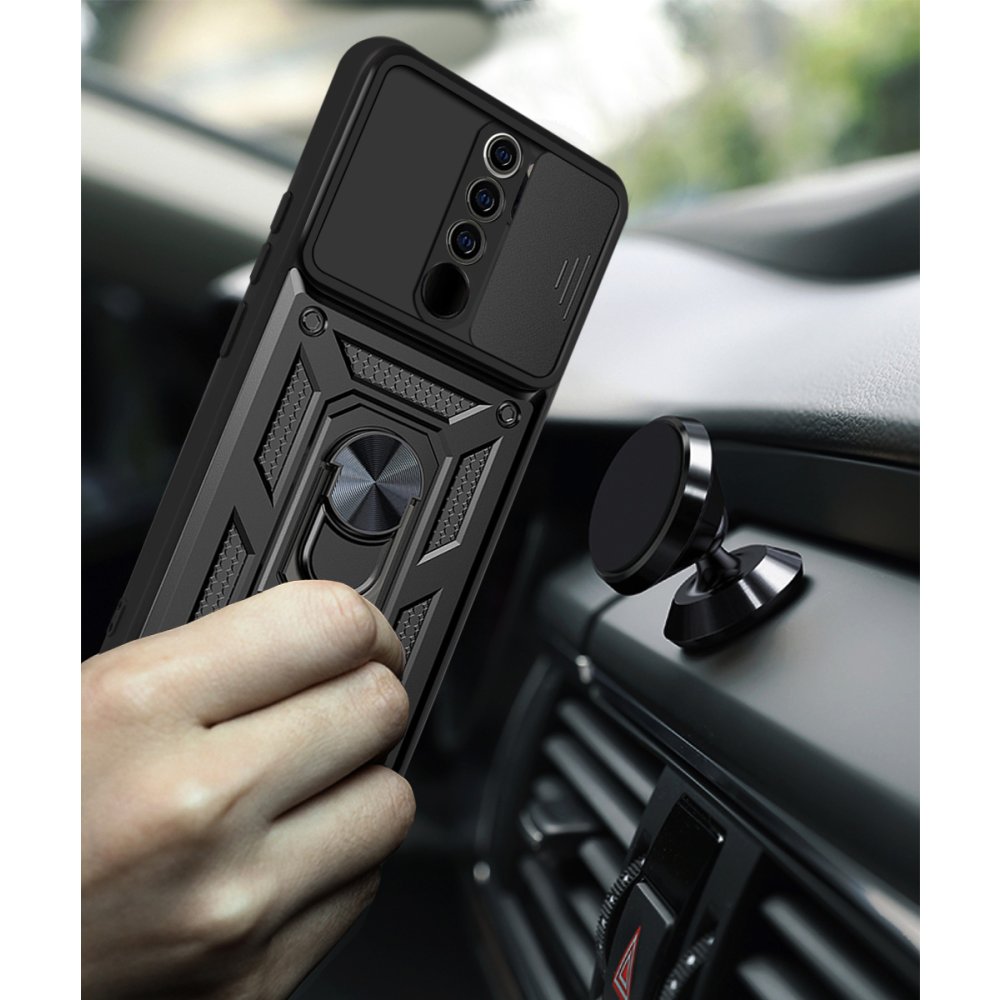 Newface Xiaomi Redmi Note 8 Pro Kılıf Pars Lens Yüzüklü Silikon - Lacivert