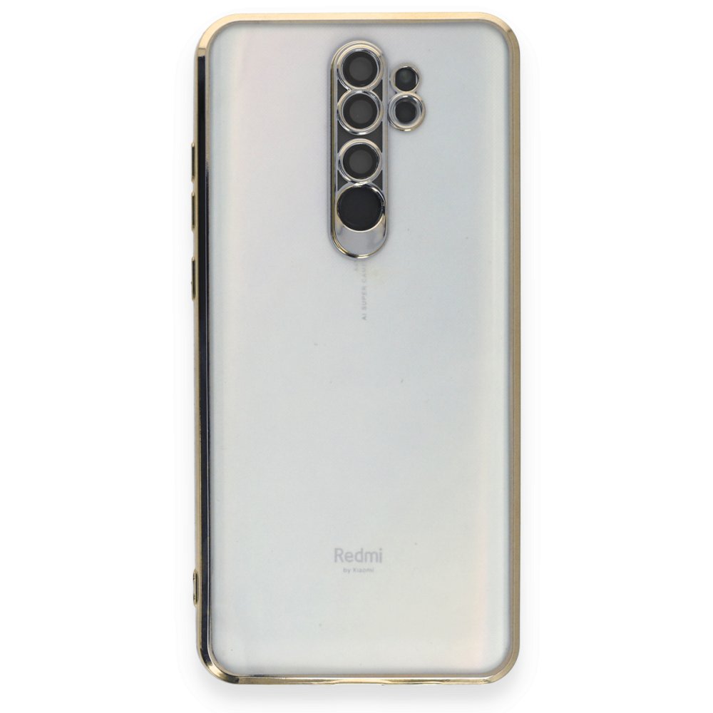 Newface Xiaomi Redmi Note 8 Pro Kılıf Razer Lensli Silikon - Gold
