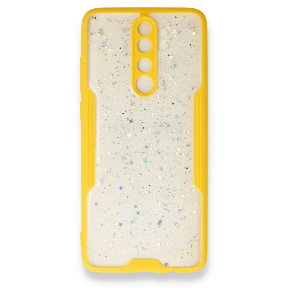 Newface Xiaomi Redmi Note 8 Pro Kılıf Platin Simli Silikon - Sarı