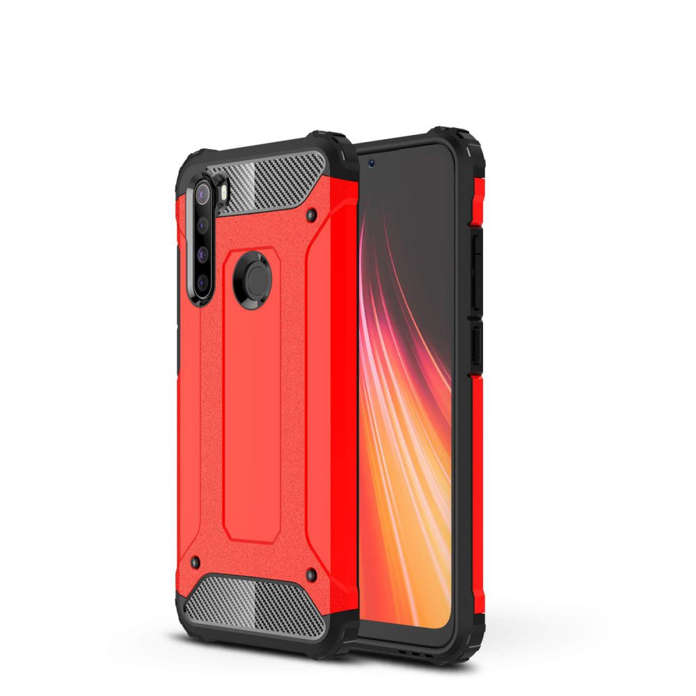 Newface Xiaomi Redmi Note 8 Kılıf Tank Silikon Kapak - Kırmızı