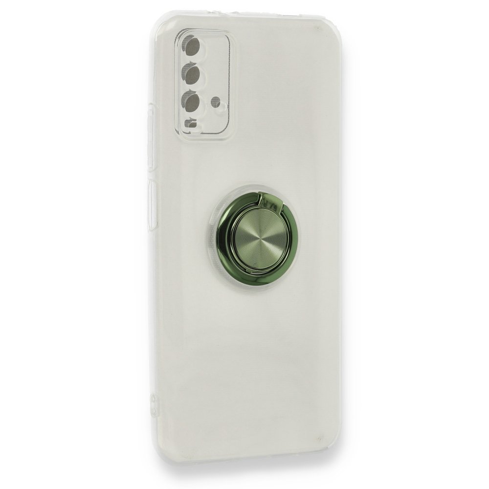 Newface Xiaomi Redmi 9T Kılıf Gros Yüzüklü Silikon - Yeşil