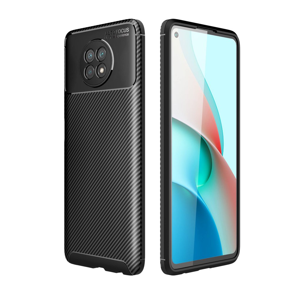 Newface Xiaomi Redmi Note 9 5G Kılıf Focus Karbon Silikon - Siyah