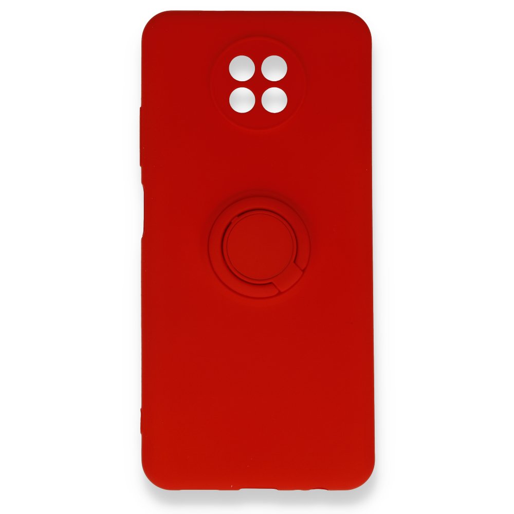 Newface Xiaomi Redmi Note 9 5G Kılıf Viktor Yüzüklü Silikon - Kırmızı