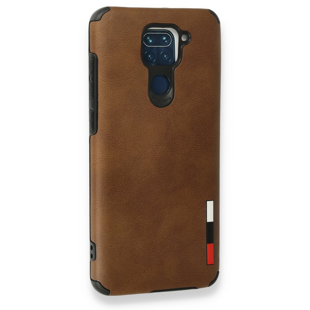 Newface Xiaomi Redmi Note 9 Kılıf Loop Deri Silikon - Kahverengi