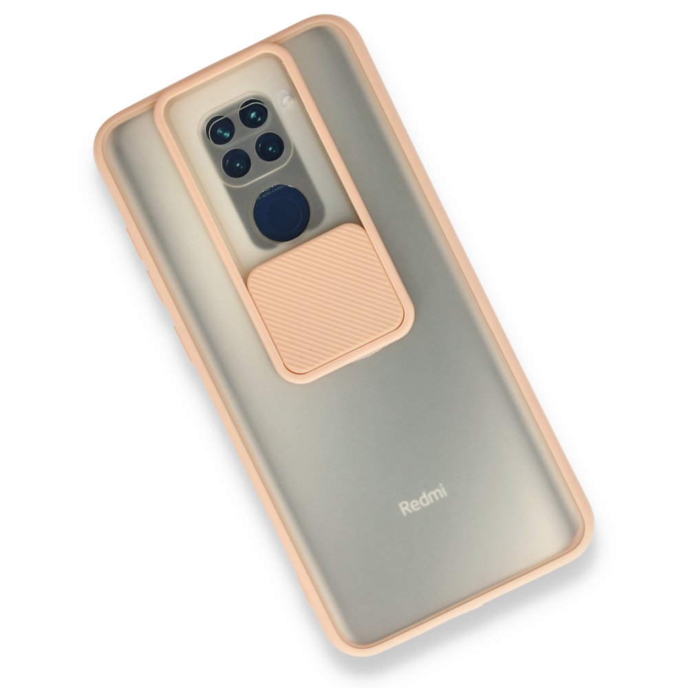 Newface Xiaomi Redmi Note 9 Kılıf Palm Buzlu Kamera Sürgülü Silikon - Pembe