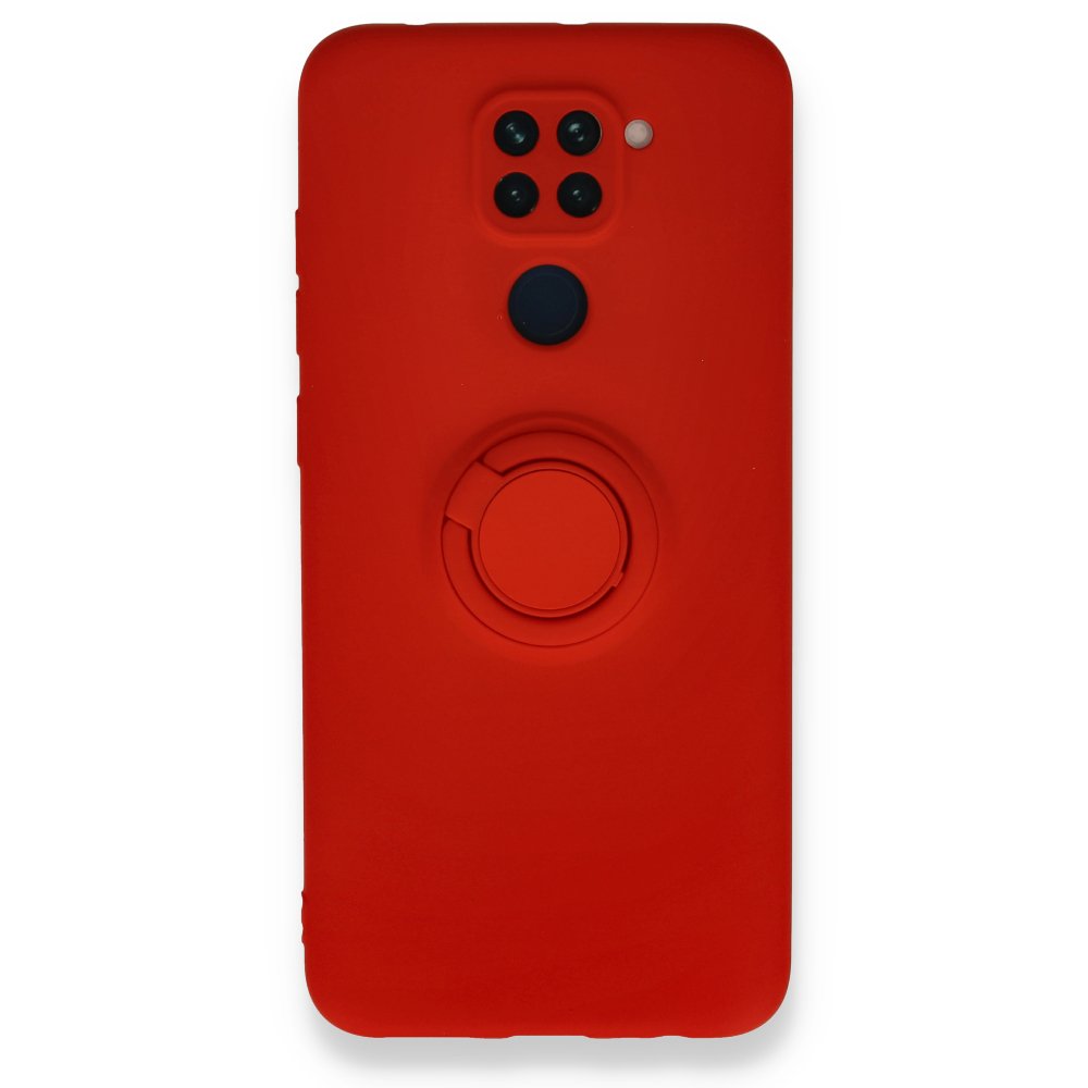 Newface Xiaomi Redmi Note 9 Kılıf Viktor Yüzüklü Silikon - Kırmızı