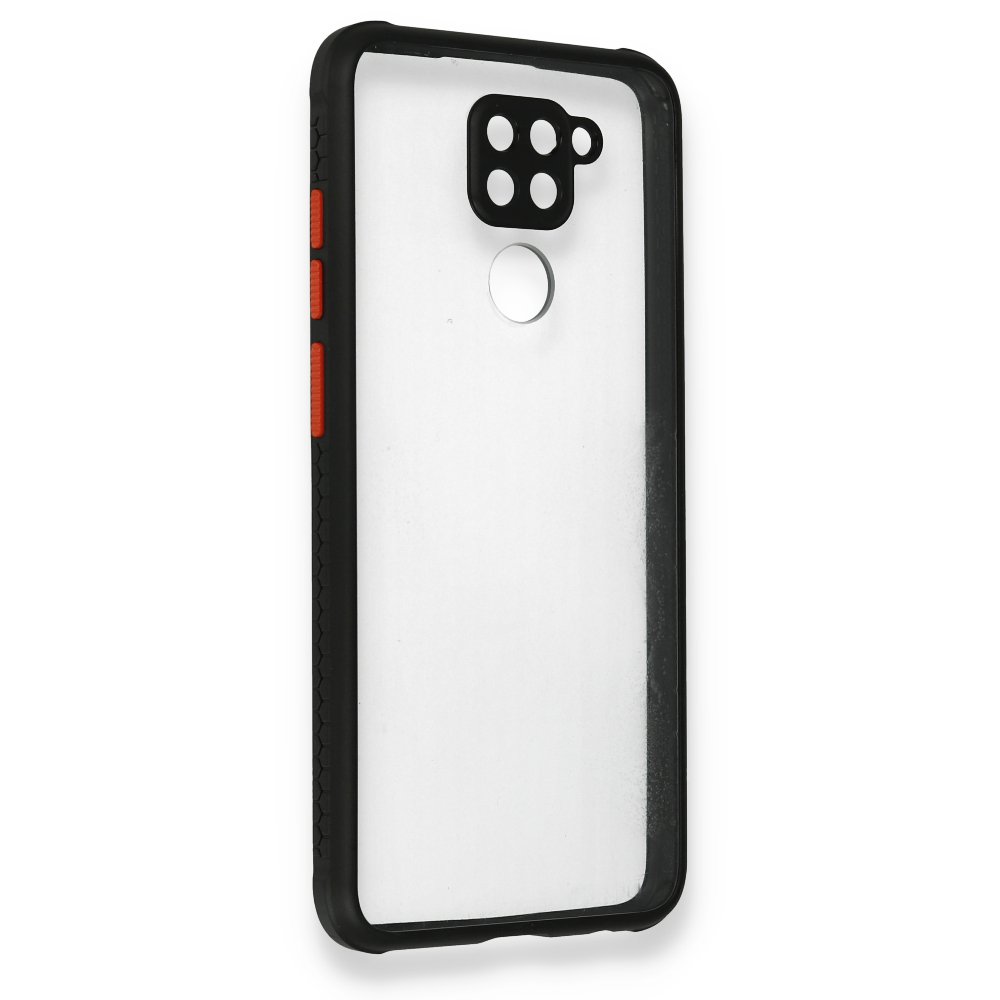 Newface Xiaomi Redmi Note 9 Kılıf Miami Şeffaf Silikon  - Siyah