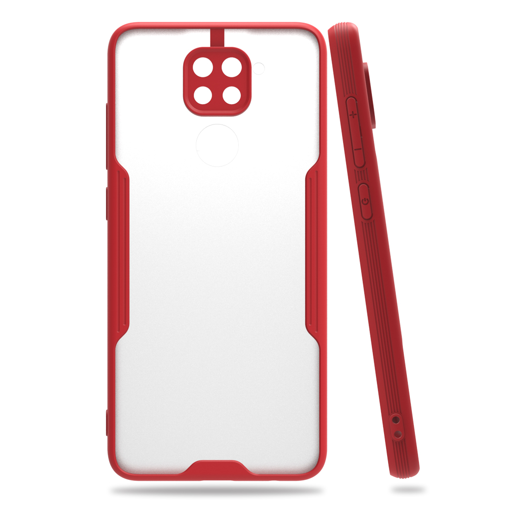 Newface Xiaomi Redmi Note 9 Kılıf Platin Silikon - Kırmızı