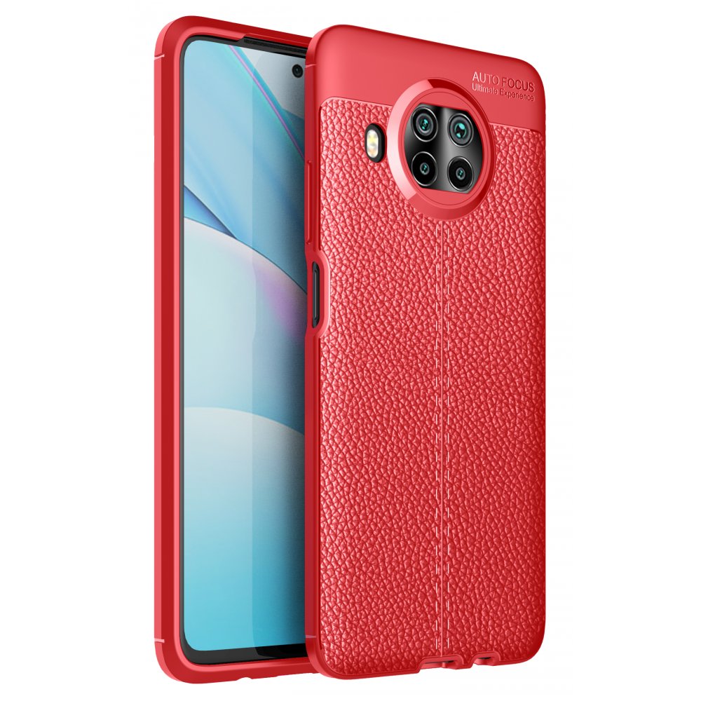Newface Xiaomi Redmi Note 9 Pro 5G Kılıf Auto Focus Kapak - Kırmızı