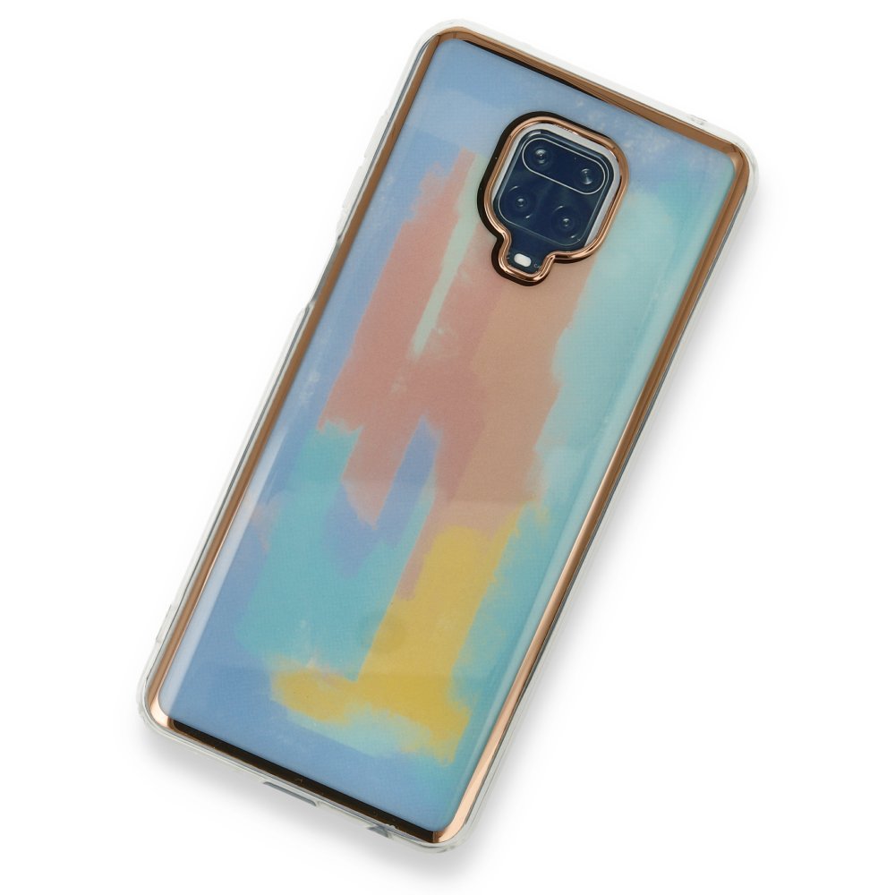 Newface Xiaomi Redmi Note 9 Pro Kılıf Çiçekli Silikon - Mavi